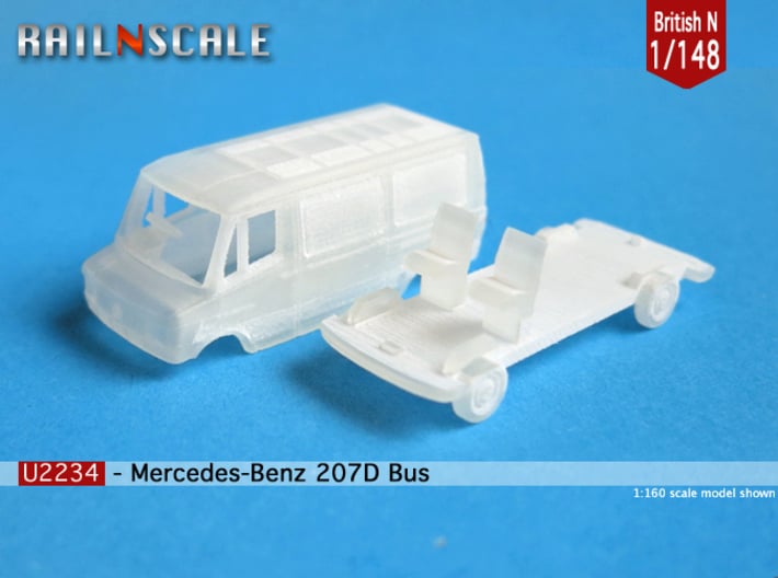 Mercedes-Benz 207D Bus (British N 1:148) 3d printed 