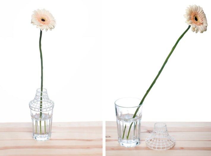 Clip on vase 3d printed Before & After