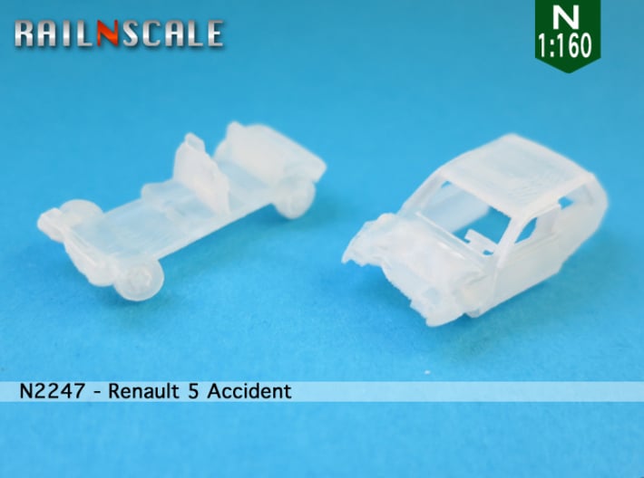 Renault 5 Accident (N 1:160) 3d printed 