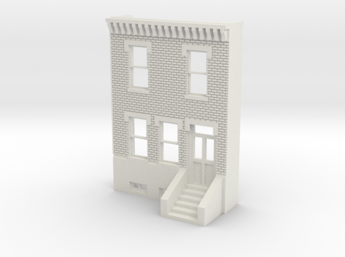 O SCALE ROW HOUSE FRONT BRICK 2S REV 3d printed