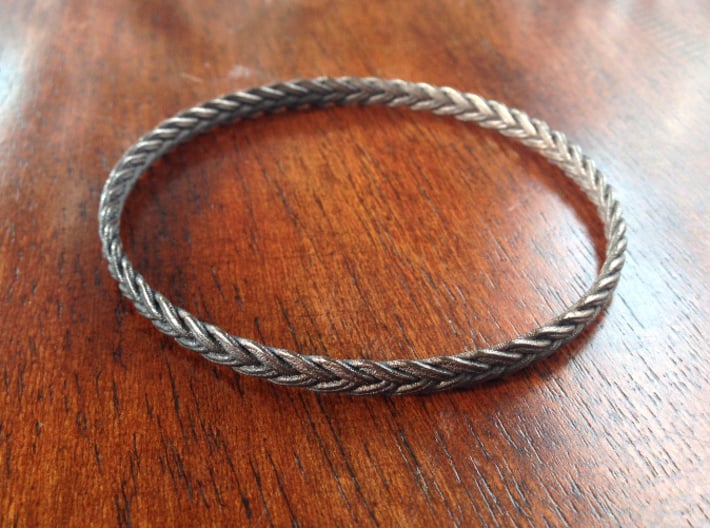 Turk's head bracelet 3d printed Polished Bronze Steel