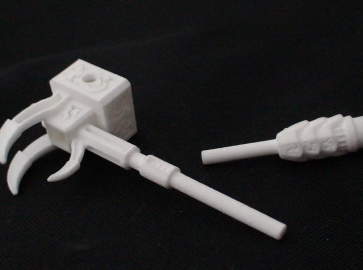Primordial Claw-Hammer & Fossilizer- 5mm Weapons 3d printed White Strong and Flexible Print