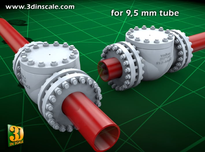Pipeline Accessory System Valve3 - 9,5mm 3d printed Valve No.3 - for 9,5mm pipe