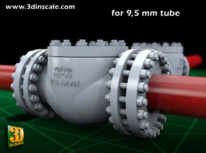 Pipeline Accessory System Valve3 - 9,5mm 3d printed Valve No.3 - for 9,5mm pipe