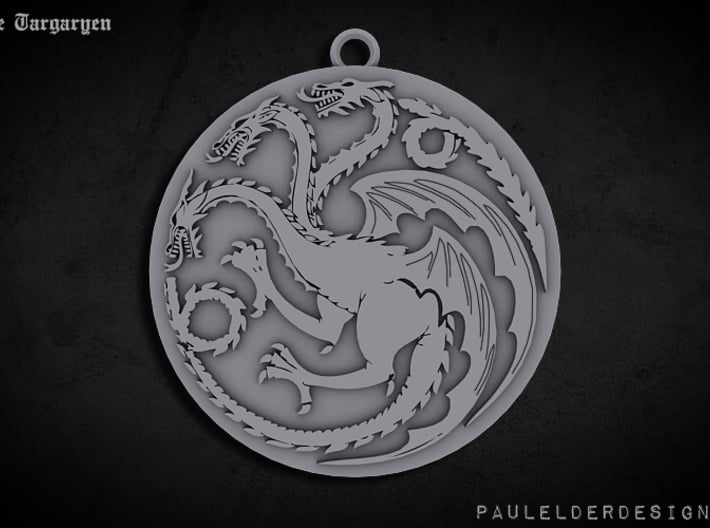 Targaryen Pendant 3d printed Render of the model: Wing detail may vary