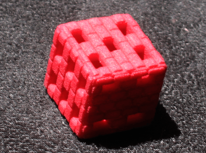 Brick Die 3d printed Red Strong and Flexible