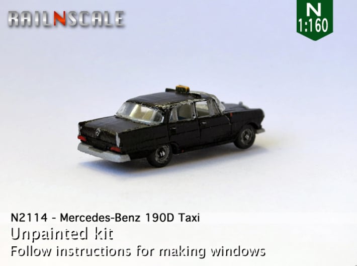 Mercedes-Benz 190D Taxi (N 1:160) 3d printed 