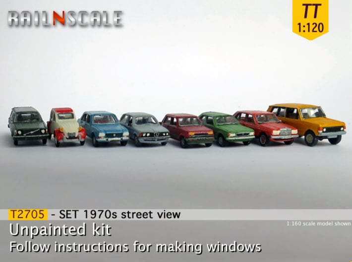 SET 1970s street view (TT 1:120) 3d printed 