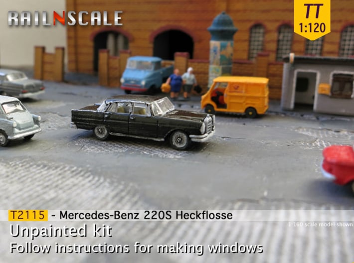 Mercedes-Benz 220S (TT 1:120) 3d printed