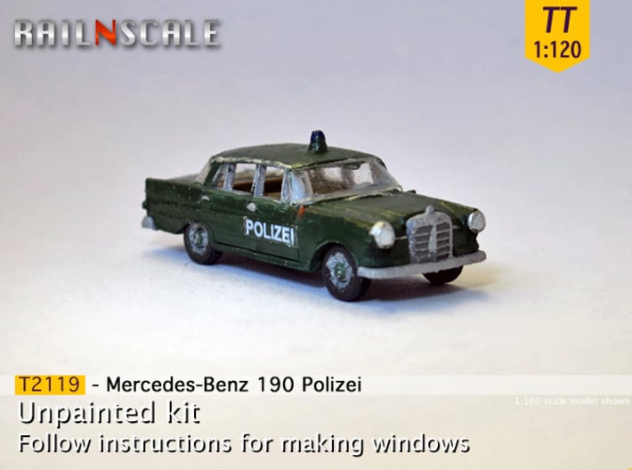Mercedes-Benz 190 Polizei (TT 1:120) 3d printed 