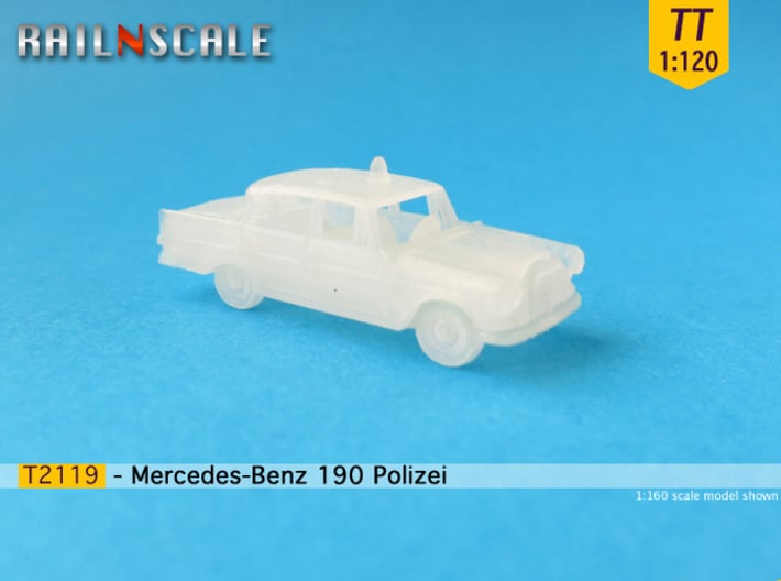 Mercedes-Benz 190 Polizei (TT 1:120) 3d printed 