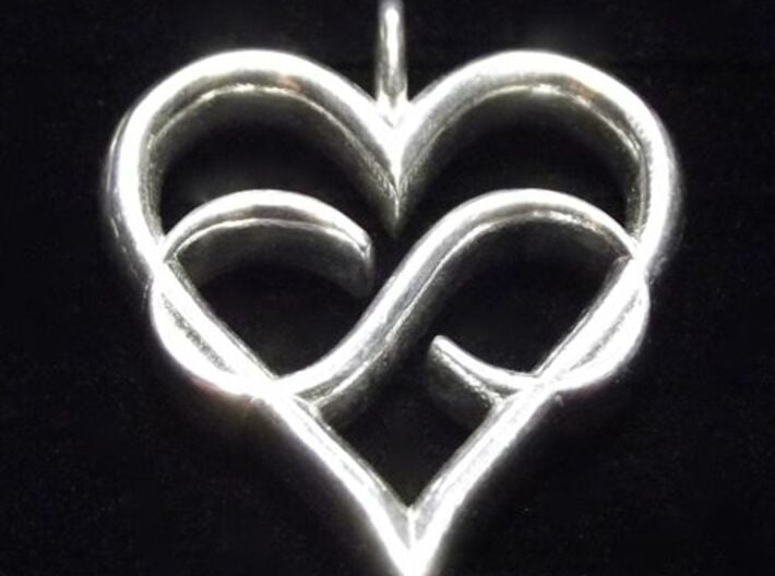 Infinity-heart 3d printed Glossy Silver