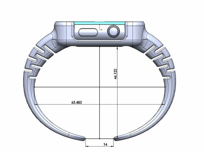 Apple Watch - 42mm Medium cuff 3d printed 