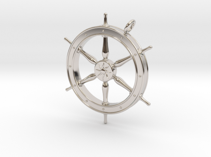Ship's Wheel Pendant 3d printed 