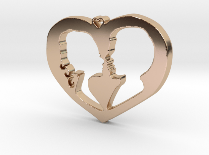 Two in Love Pendant - Amour Collection 3d printed