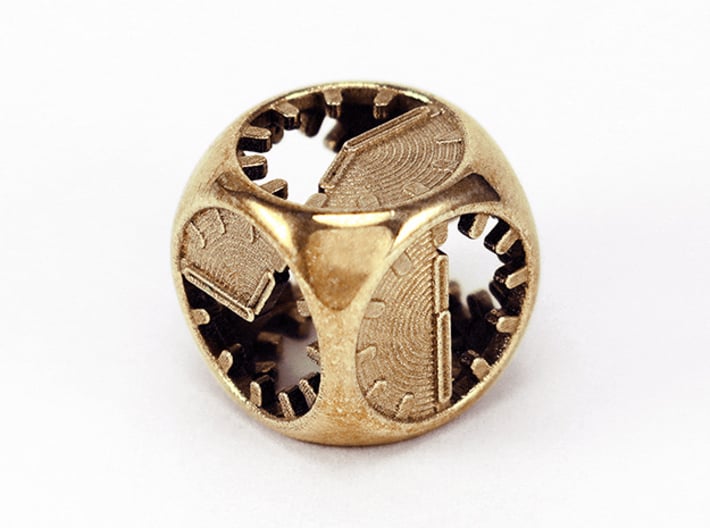 Tick Tock D6 3d printed Polished Brass