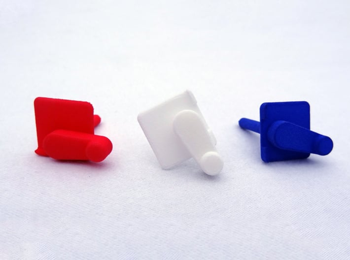 (X1) Pitch Control Lever 3d printed (X1) Pitch Control Lever colors (coral red, white, royal blue) impression