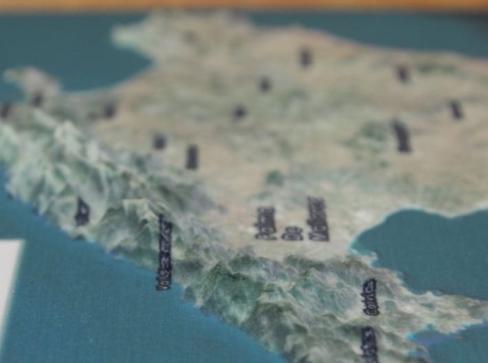 Mallorca Map - True Color w/Labels 3d printed Detail of Mountains...