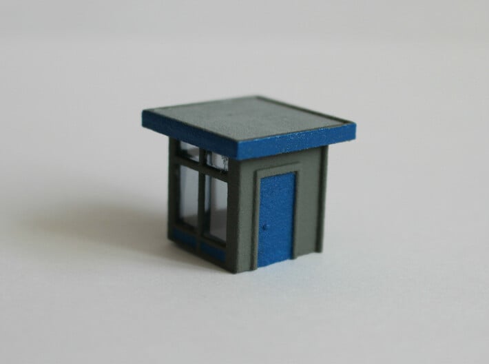 N Scale Guard House 1 3d printed Rear of the guard house. Windows made with plastic foil.