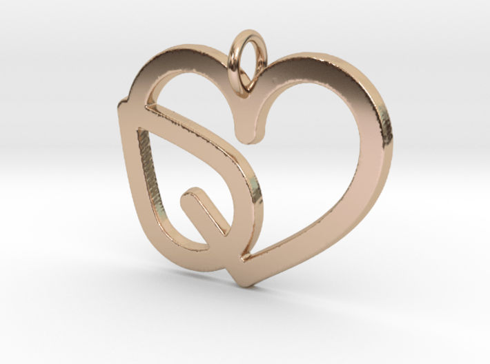 Heart Leaf Pendant - Amour Collection 3d printed