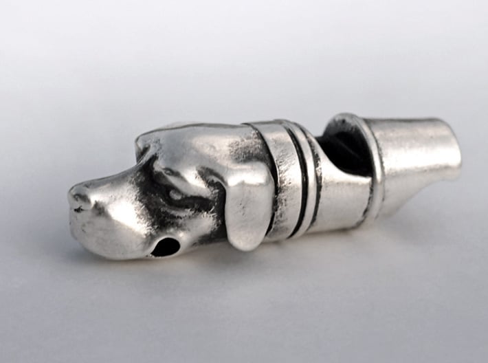 Precious Dog Whistle 3d printed Silver Glossy (blackened)