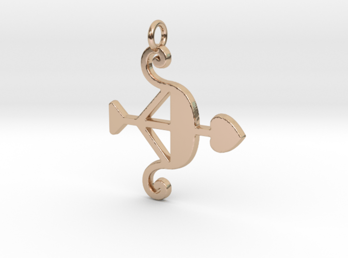 Cupid Bow Pendant - Amour Collection 3d printed