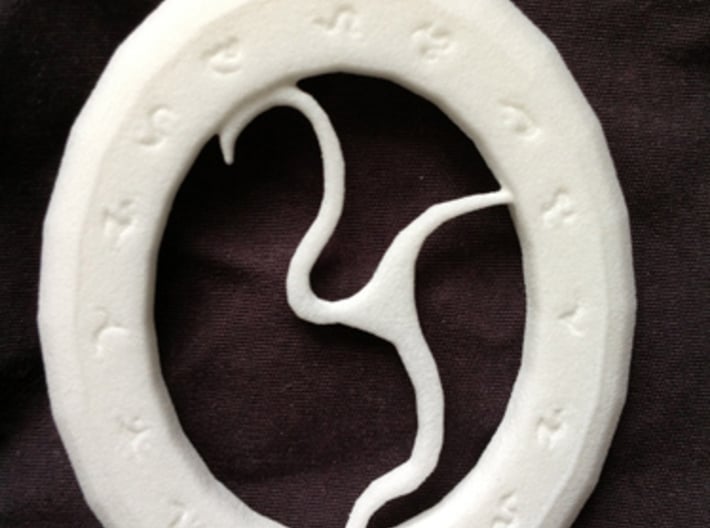 Rune Medallion 3d printed An unpainted example
