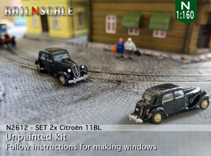 SET 2x Citroën 11BL (N 1:160) 3d printed 