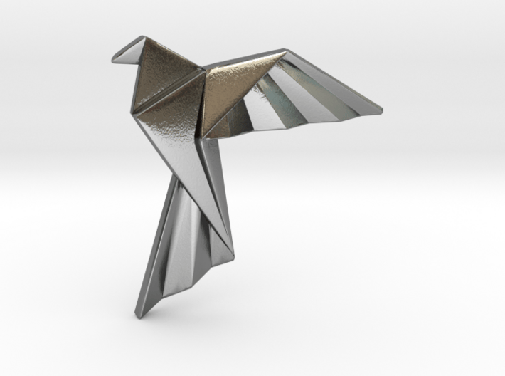 Origami Bird Pendant 3d printed 