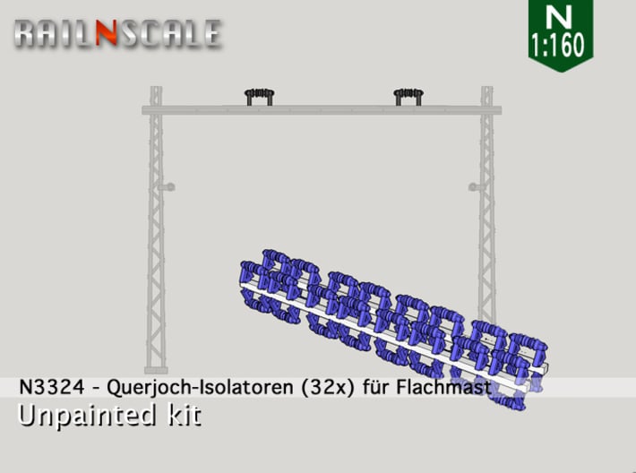 32x Isolatoren für Querjoche (N 1:160) 3d printed
