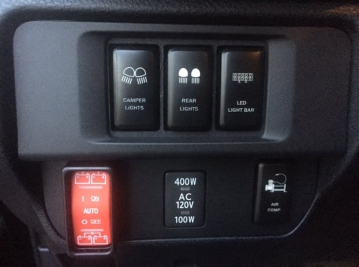 Narrow 3 Switch Plate Compatible for Toyota Tacoma 3d printed 