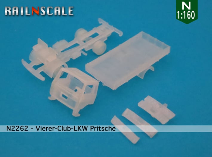Vierer-Club-LKW Pritsche (N 1:160) 3d printed 