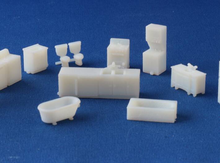 Kitchen And Bath HO scale for White Detail Plastic 3d printed 