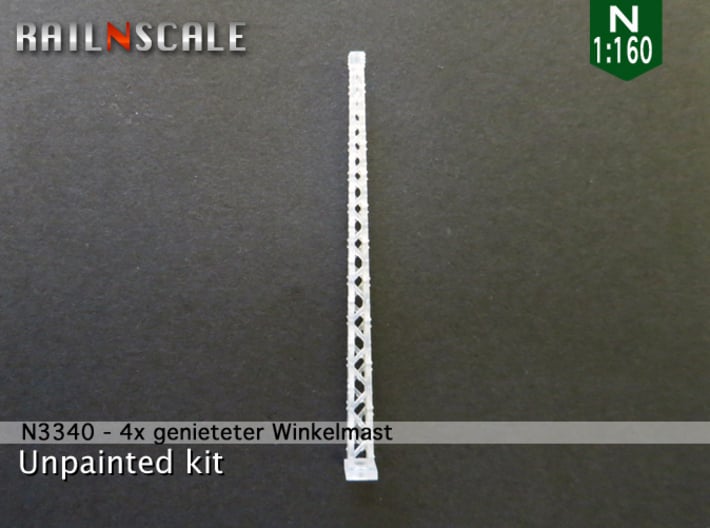 4x genieteter Winkelmast (Epoche I - N 1:160) 3d printed 