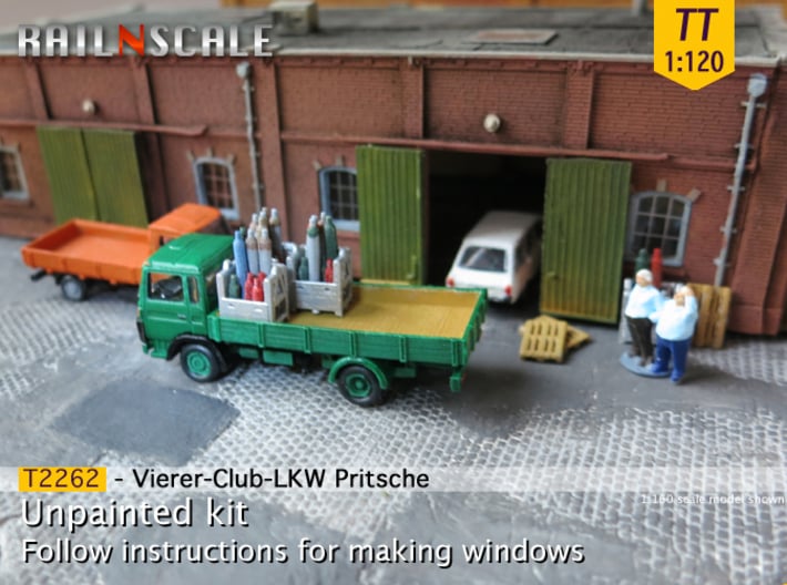 Vierer-Club-LKW Pritsche (TT 1:120) 3d printed 