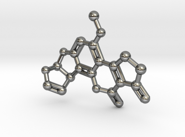 Aflatoxin B1 Molecule Necklace 3d printed 