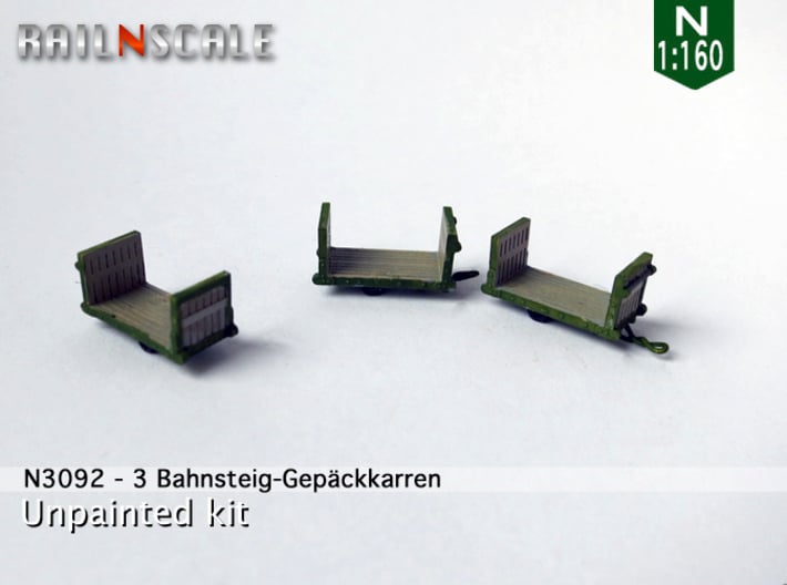 3 Bahnsteig-Gepäckkarren (N 1:160) 3d printed