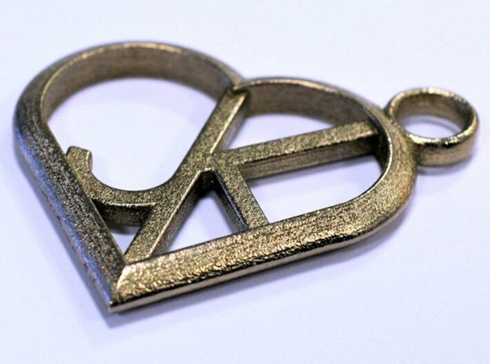Heart of love keychain [customizable] 3d printed A customer shot with J K initials