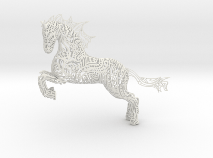 Rocinante horse sculpture - Customized 3d printed Rocinante horse sculpture in White Natural Versatile Plastic
