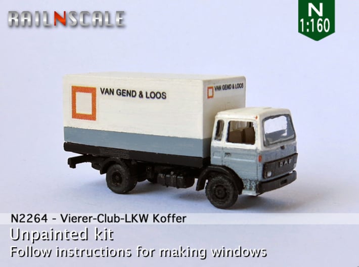 Vierer-Club-LKW Koffer (N 1:160) 3d printed 