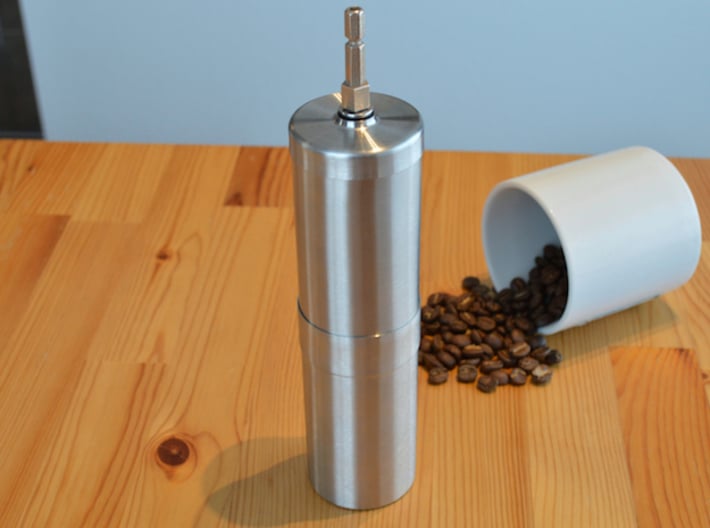 Coffee Grinder Bit For Drill Driver CDP-LRE 3d printed With Porlex Stainless Steel Coffee Grinder