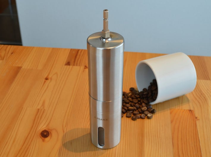 Coffee Grinder Bit For Drill Driver CDP-LRE 3d printed With Stainless Steel Coffee Grinders With Pentagon Shaft Like Porlex