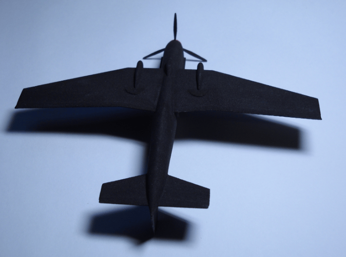 1/100 IL-10 Šturmovik 3d printed Underside of the IL-10.  The outlines of the retracted wheels are barely visible; I shall correct this in future versions with more detail.