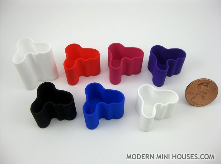 Modern Vase 1:12 scale 3d printed Polished Strong &amp; Flexible in variety of colors