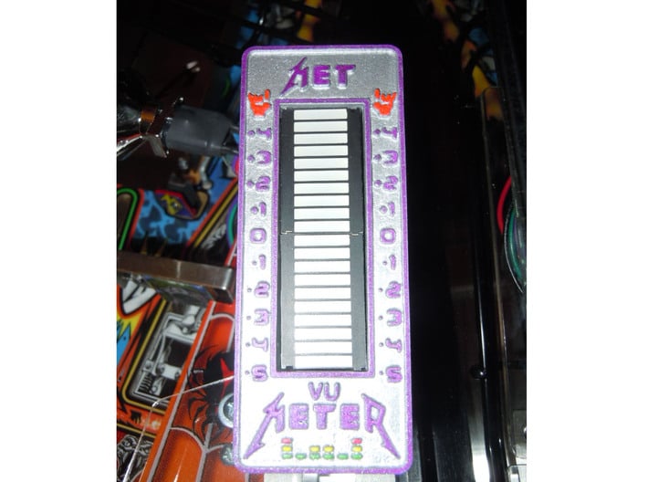 Met Style VU Barmeter Case 3d printed Painted and installed on a pinball machine.