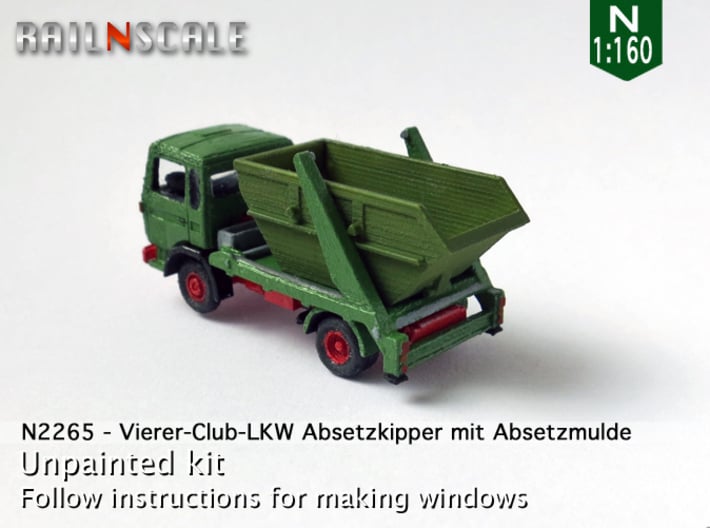 Vierer-Club-LKW Absetzkipper (N 1:160) 3d printed 