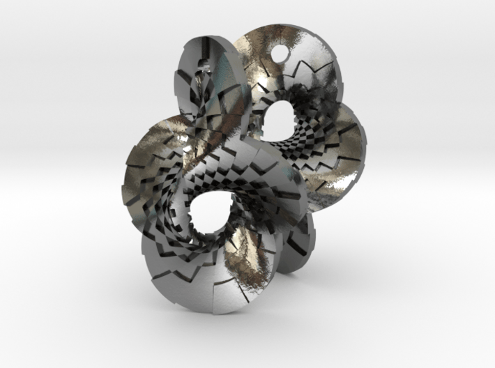 Round Mobius checkerboard earrings 3d printed 