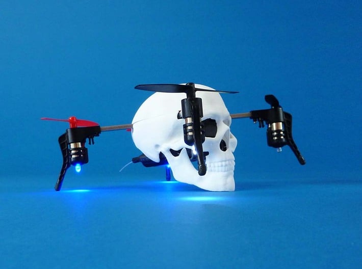 Skull case for Micro Drone 3.0 3d printed drone cover "skull" for Micro Drone 3.0, 3D printed in white nylon