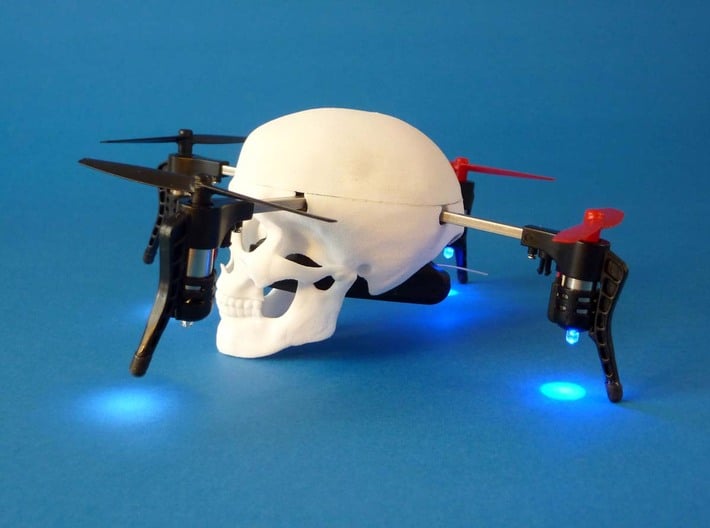 Skull case for Micro Drone 3.0 3d printed  custom drone case "skull" for Micro Drone 3.0, 3D printed in white nylon