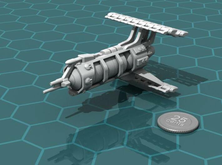 LCS Carrier 3d printed Render of the model, plus a virtual quarter for scale.